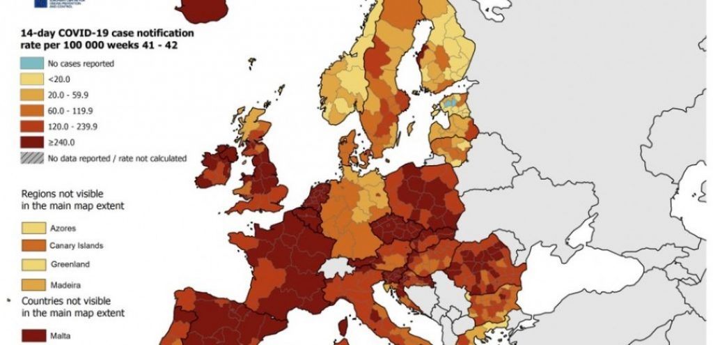 Στο «κόκκινο» η Ευρώπη - Ξεπέρασαν τις 200.000 τα νέα κρούσματα (γράφημα)